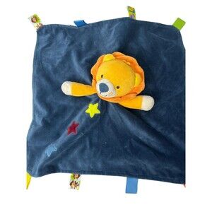 Taggies Lion Lovey Baby Plush Bright Starts Navy Stars Stuffed Animal Soft Toy